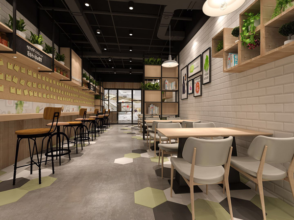 loft工業風冒菜店鋪整體裝修效果圖